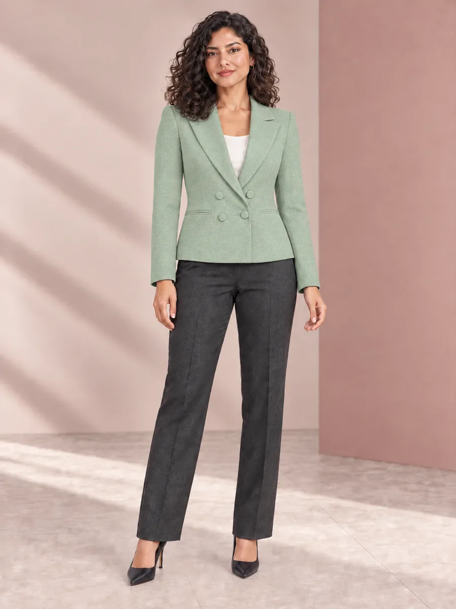Blazer Verona en verde salvia, editorial Trazo 02