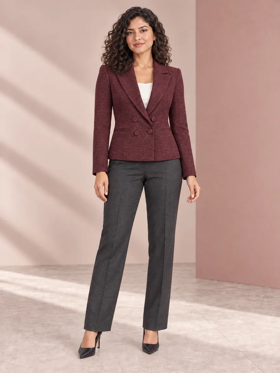 Blazer Verona en borgoña, editorial Trazo 02